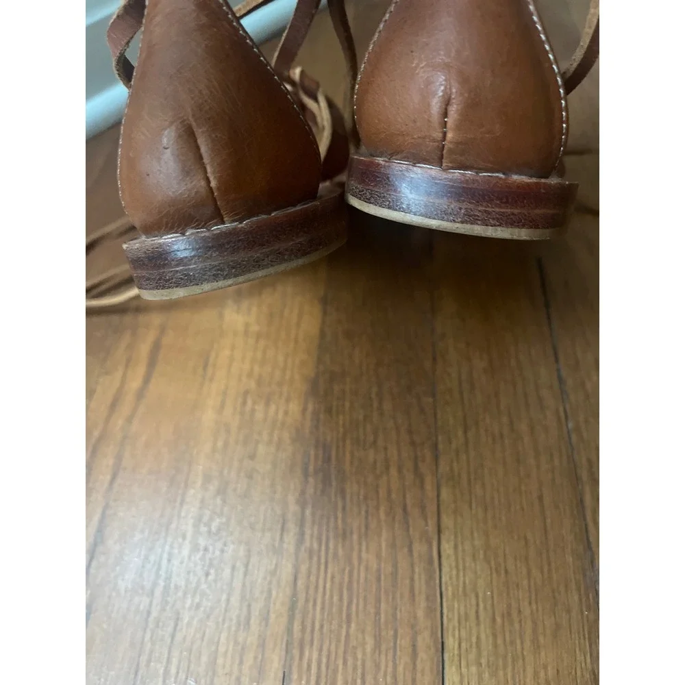 Ulla Johnson Leather Tie Gladiator Sandals Size 37 (U.S. 7) Tan